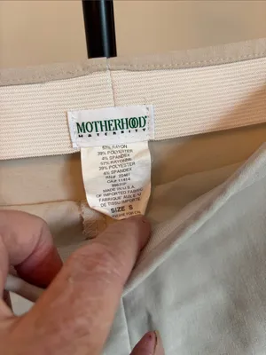 Motherhood Maternity Cream Straight-Leg Maternity Pants thumbnail 2
