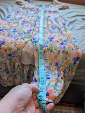 Astr The Label Floral Ballon Sleeve Midi Dress Medium Purple/White thumbnail 7