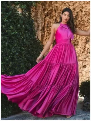 Mac Duggal High-Neck Satin Formal Dress thumbnail 1
