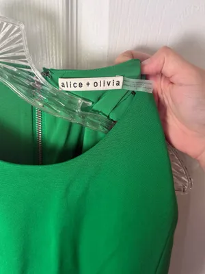 Alice + Olivia Adley Drop Wait Mini Dress in Light Emerald 6 thumbnail 8
