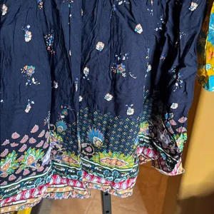 Umgee Yellow Floral Boho Patchwork Mini Dress Size Medium thumbnail 6