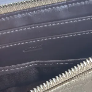 Coach Ashley Signature‎ Sateen Zippy Wallet Wristlet Satin Canvas tan thumbnail 6