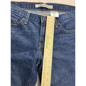 Gap Straight Boy Cut Jeans Womens 6 Long Blue Dark Wash Denim‎ 372071 thumbnail 4