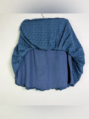 Abercrombie & Fitch Blue Eyelet Lace Skater Skirt NWT Women Sz S Boho Preppy thumbnail 3