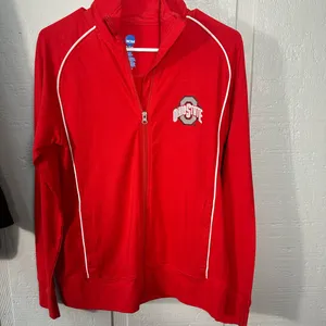 NCAA Ohio State Red Full Zip Long Sleeve Lightweight Jacket Size Small EUC thumbnail 2