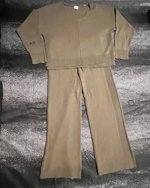 Womens M Auden Sleepwear Olive green fine-gauge knit loungewear set thumbnail 1