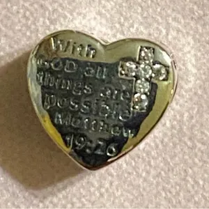 Silver Heart Charm with Inspirational Message thumbnail 2
