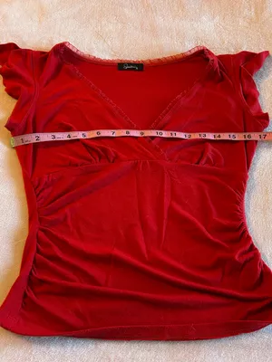 Speechless Y2K red surplice short split sleeve top M ruched ruffles coquette thumbnail 7