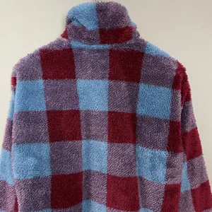 Eddie Bauer Pullover Jacket Plaid Faux Fur Fleece Size Small Sweatshirt Women‎ thumbnail 8
