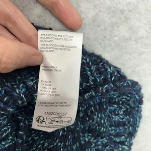 Pilcro Women Medium Marled Blue Cotton Knit Racerback Tank Top Pointelle Italy thumbnail 6