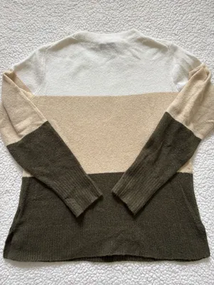 J. Crew Colorblock Crewneck Sweater Neutral Earthy Tones Quiet Luxury Knit S thumbnail 6