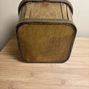 Caro-Nan Hand Painted Wooden Basket Purse‎ Tennessee Lions Club Logo Vintage thumbnail 7