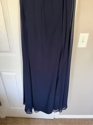Amsale Navy Blue Long Maxi Gown Dress thumbnail 3
