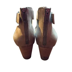 Vionic Booties Womens‎ Size 11 Taupe Suede Leather Block Heel Cut Out Buckle Zip thumbnail 7