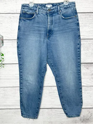 Good American Mid-Rise Cropped Straight Jeans - Blue thumbnail 3