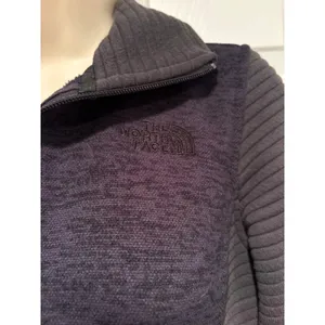 The North Face Womens XS Gray Moto Ribbed Full Zip Jacket Fleece Hoodie thumbnail 4