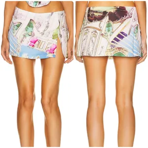 Miaou Womens Paloma Elsesser Chateau Artsy Print Baroque Micro Mini Skirt Size S thumbnail 2
