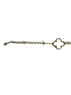 (RB) Clover Four Leaf Gold Tone Mother of Pearl Bracelet Designer Inspired thumbnail 4