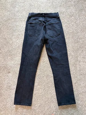 AGOLDE Riley High Rise Straight Crop Charcoal Black Wash Jeans | Size 27 thumbnail 6