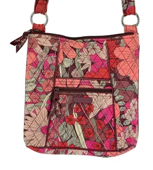 Vera Bradley Bohemian Blooms Floral Quilted Cotton Crossbody‎ Bag Pink Plum thumbnail 1