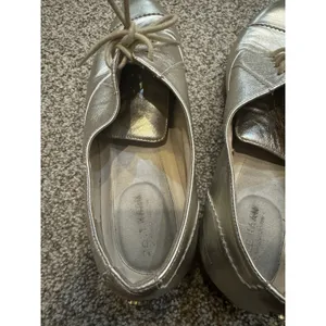 COLE HAAN The Go-to Arden Oxford‎ Shoes Size 10.5B Soft Gold Metallic Leather thumbnail 4