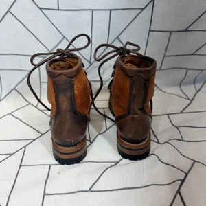 Freebird Hiker Boots‎ Size 7 Tan Distressed Leather Lace Up Lug Sole L98985 thumbnail 3