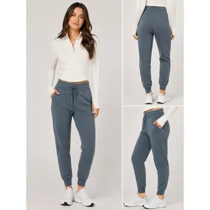 Lululemon Warm Down Jogger Size 2‎ Womens Blue Gray Tapered Stretch #QR8-3 thumbnail 2