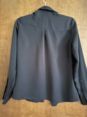 Sheer black button up thumbnail 2
