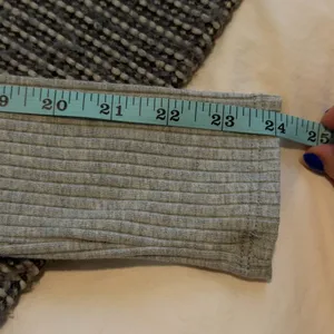 Lush Clothing Button Up Ribbed Long Sleeve Top in Grey thumbnail 11