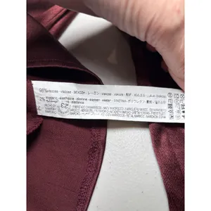 Zara Brown Satin Mini Dress Size M‎ Long Sleeve Keyhole Back Chocolate Burgundy thumbnail 8