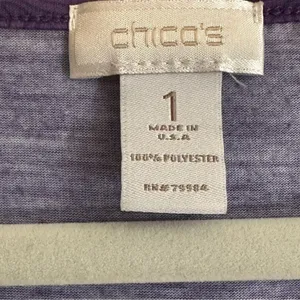 Chico's Top Purple 1‎ Women Embellished Sheer Bell Sleeve Boho thumbnail 10