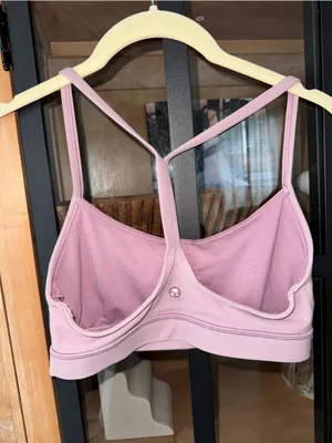 Lululemon Flow Y Sports Bra Nulu Lavender Lux dusty rose blush strappy workout thumbnail 6