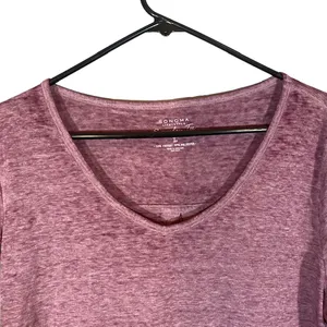 Sonoma Purple Long Sleeve Cotton Blend Casual T-Shirt Women Sz L thumbnail 3