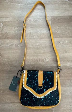 Myra Bags Skyviews Leather and Hairon Crossbody Bag thumbnail 1