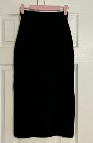 Aritzia Babaton Merino Wool Johan Skirt Black thumbnail 1