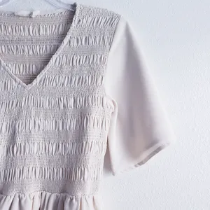 Anthropologie Roolee Ruched Bust V-Neckline Mock Wrap Midi Dress thumbnail 4