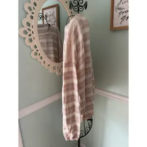 All Saints Large ‎ Pink Striped Oversized Wool Blend Alpaca Sweater Cozy thumbnail 2
