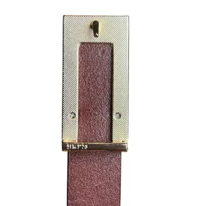 VTG Red Brown Adjustable Leather Belt Brass Buckle Minimalist Retro Western Boho thumbnail 4