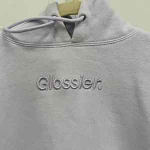 Glossier Limited Edition Embroidered Lavender Hoodie XS Oversized Women's thumbnail 5