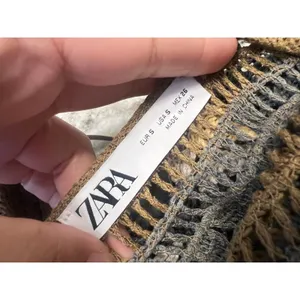 Zara Green Multi-Color Striped Crochet Maxi Dress Size S thumbnail 3