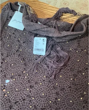 Free People Sunrise To Sunset Crochet Tote in Brown Pattern NWT $98R thumbnail 10