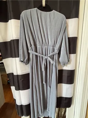 Baltic Born Dusty Blue Pleated Midi Dress with Tie Waist thumbnail 2