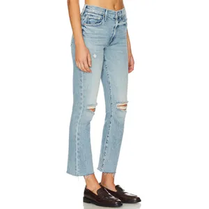 MOTHER‎ The Insider Crop Step Fray Jeans Light Wash Distressed Size 24 thumbnail 3