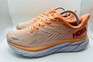 Hoka One One Clifton 8 Womens Size 9.5B Running Shoes Sneakers Cantaloupe Orange thumbnail 1