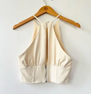 NWT Showpo Mishka Cream Halter Neck Top thumbnail 3