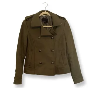 Banana Republic Military Pea Coat Olive Green Double Breasted Jacket Small thumbnail 5