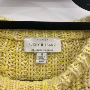 Lucky Brand Light Yellow Cable Knit Sweater size Medium‎ thumbnail 3