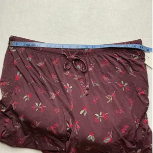 Abound Womens Pajama Pants Large Burgundy Floral‎ Rayon Spandex NWT thumbnail 4