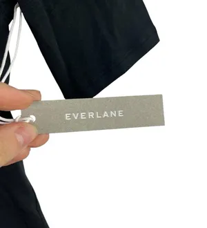 New Everlane The Short-Sleeve Crew Neck Bodysuit Black Thong Size Small thumbnail 10
