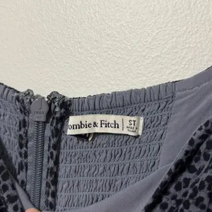 Abercrombie & Fitch Square-neck Midi Dress Size Small Tall Navy Leopard Print thumbnail 3